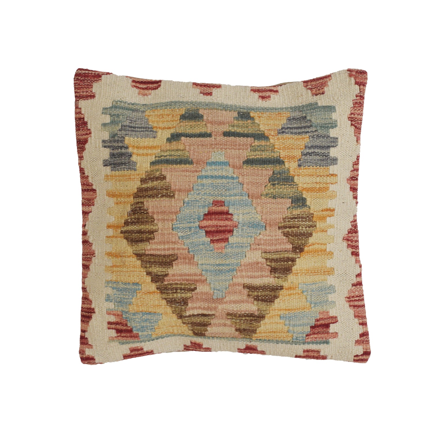 Afghan Kilim Cushion 1' 5" x 1' 5" ft / 43 x 43 cm - No. 22107