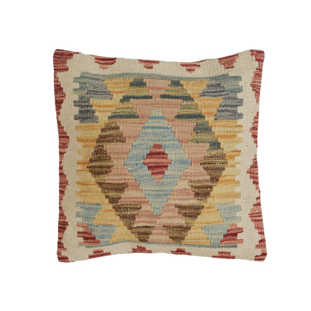 Afghan Kilim Cushion 1' 5" x 1' 5" ft / 43 x 43 cm - No. 22107