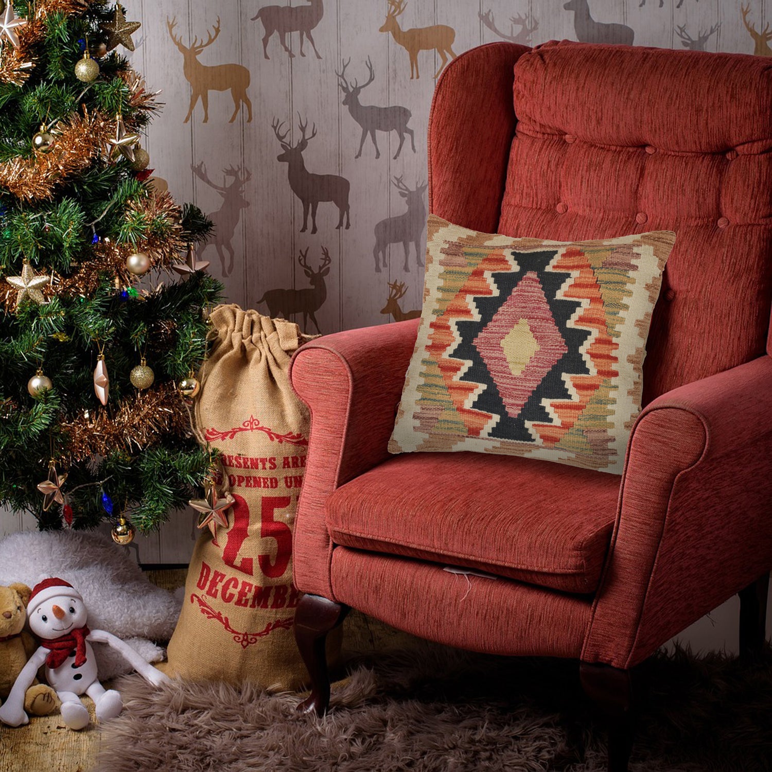 Kilim Cushion Covers for Your Home 1' 6" x 1' 6" ft / 45 x 45 cm - No. 22175