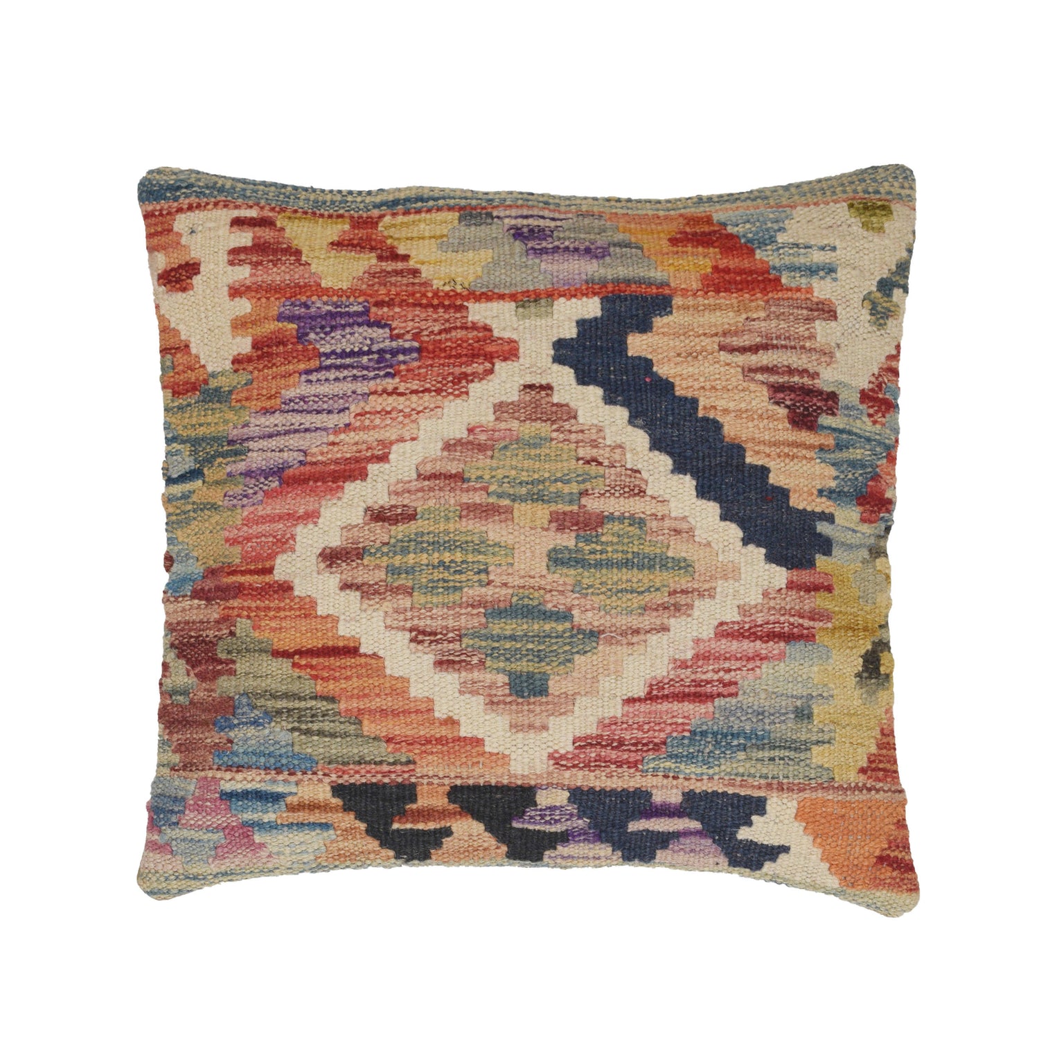 Kilim Cushion Cover 1' 5" x 1' 4" ft / 42 x 40 cm - No. 22192