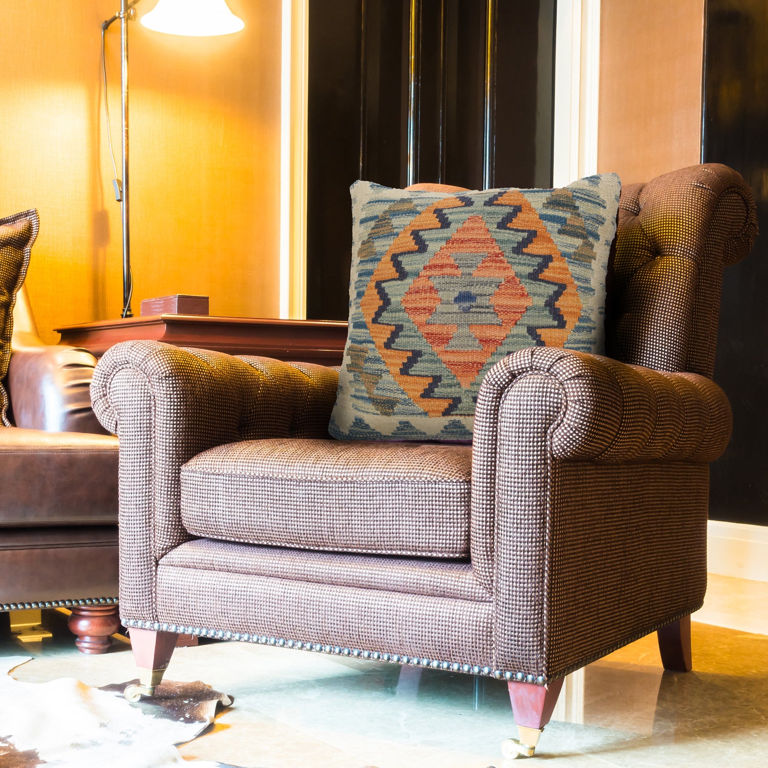 Handmade Kilim Cushion Covers 1' 6" x 1' 6" ft / 45 x 45 cm - No. 22200