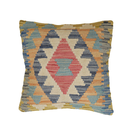 Square Size Kelim Cushion 1' 4" x 1' 5" ft / 41 x 42 cm - No. 22221