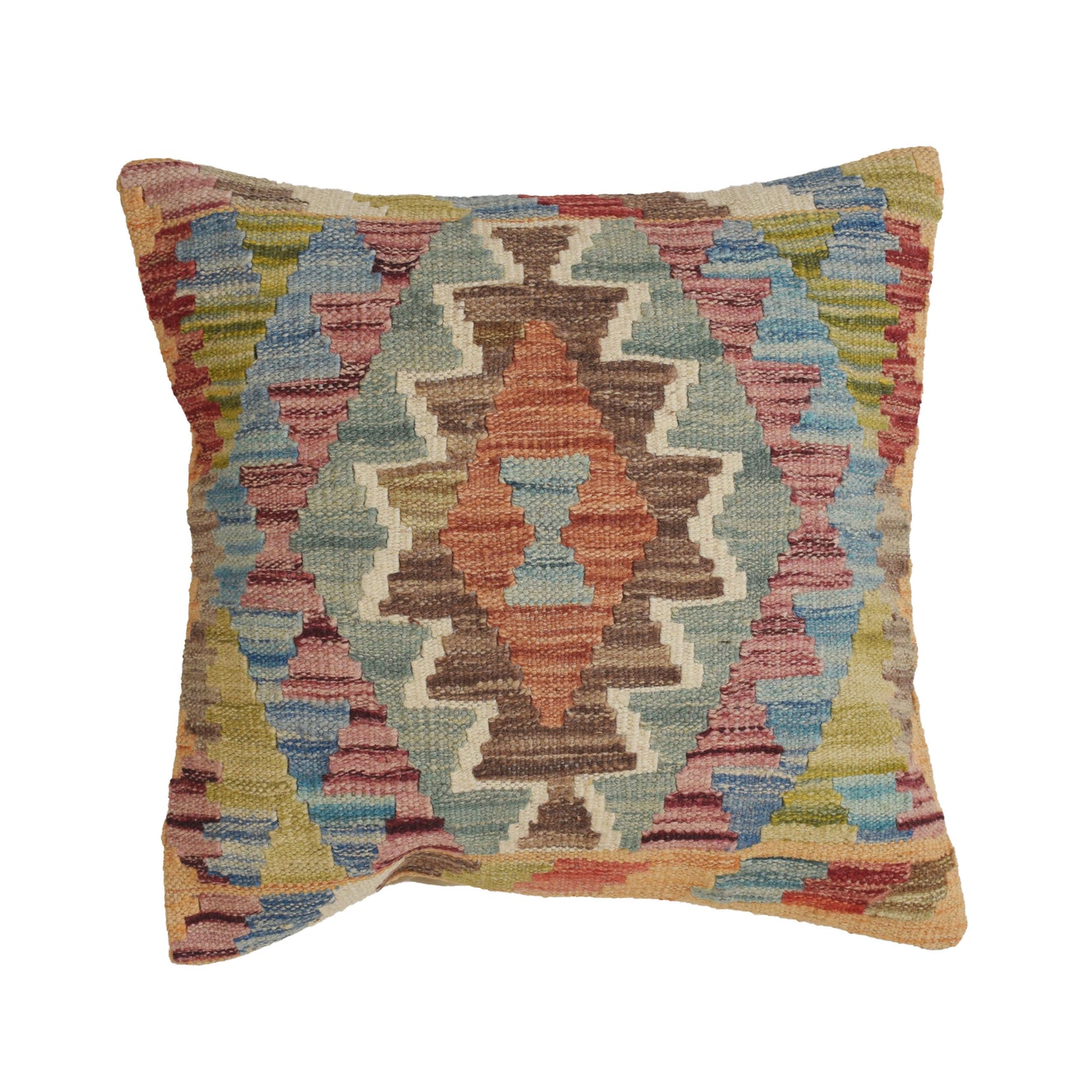 Square Size Kelim Cushion 1' 6" x 1' 6" ft / 45 x 45 cm - No. 22226