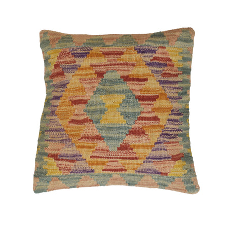 Square Size Kelim Cushion 1' 4" x 1' 3" ft / 40 x 39 cm - No. 22406