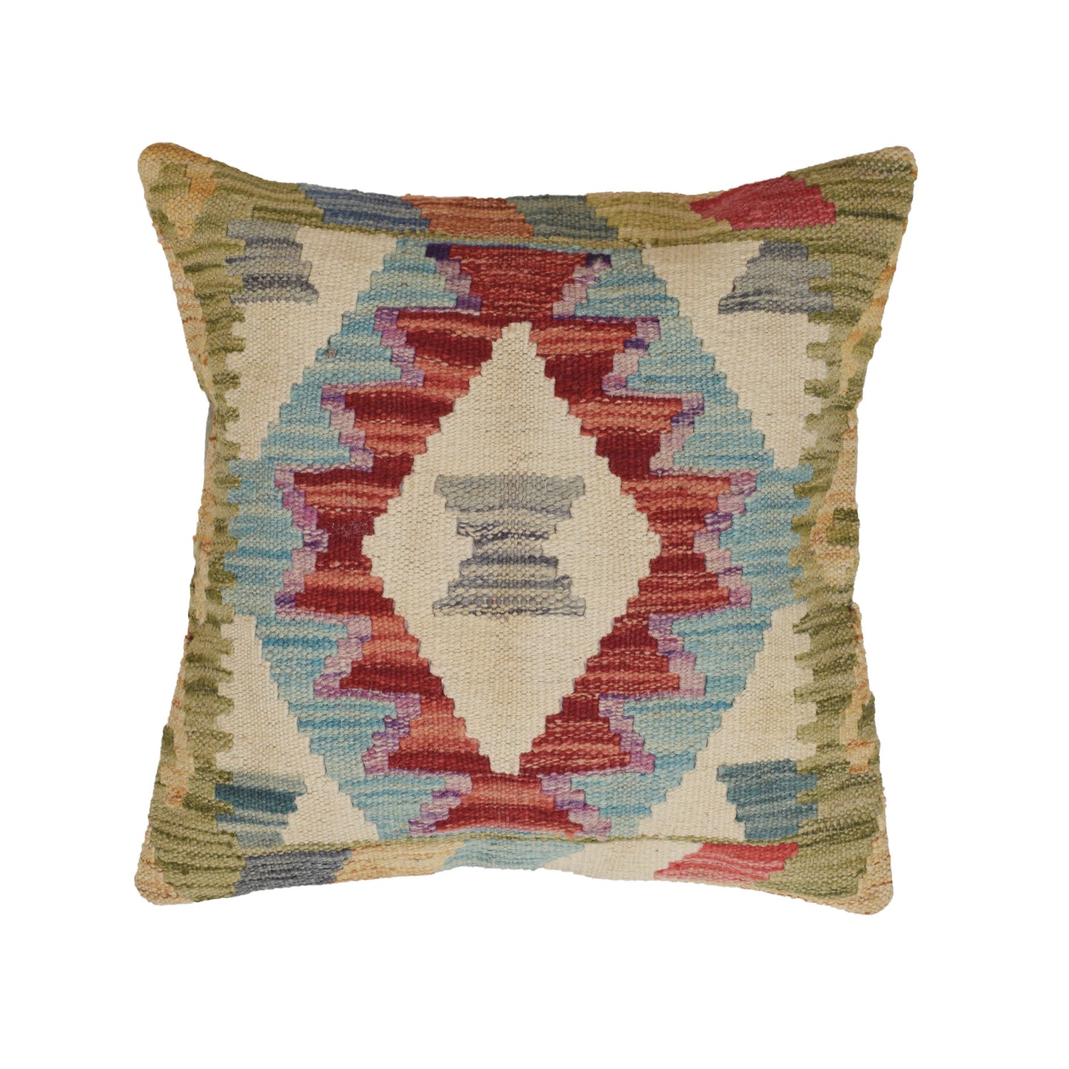 Afghan Kilim Cushion 1' 5" x 1' 6" ft / 44 x 45 cm - No. 23991