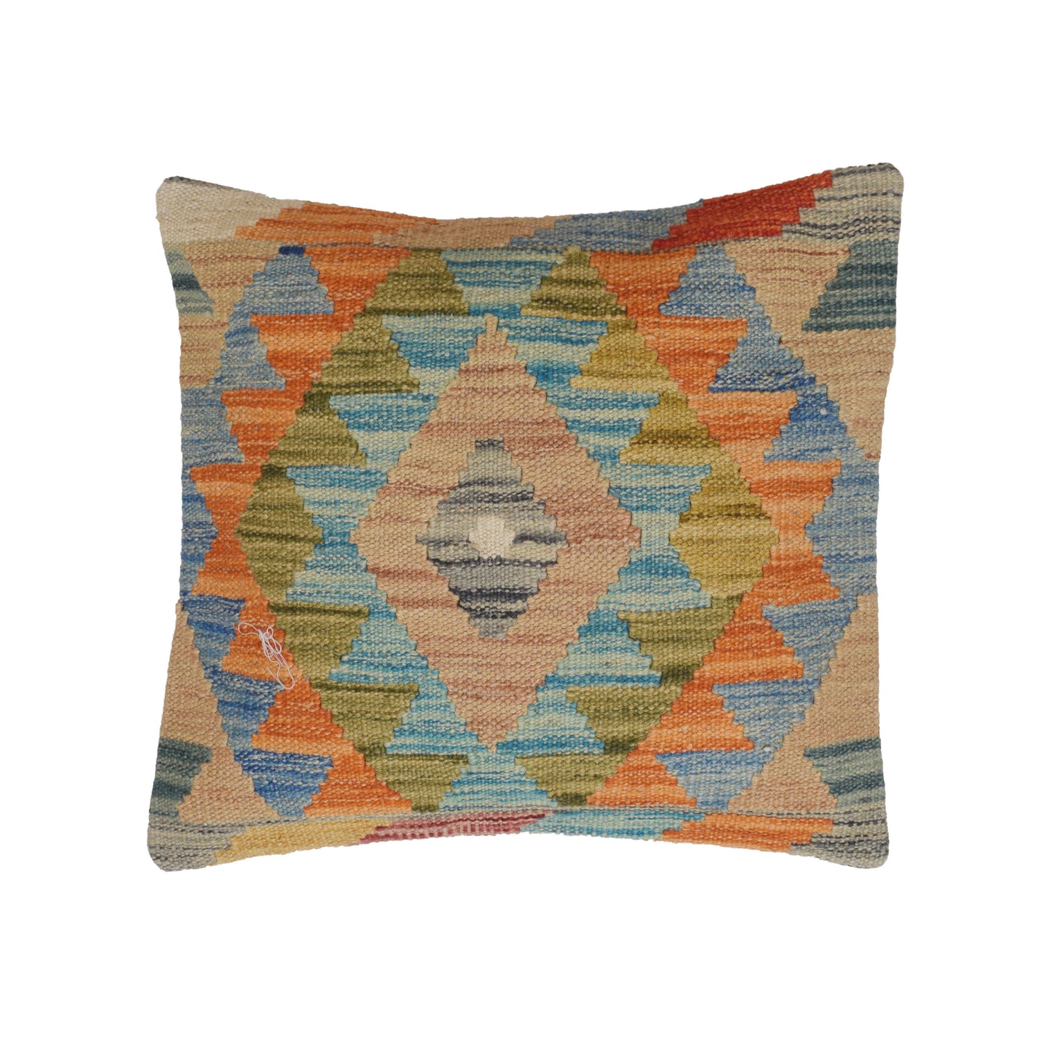 Afghan Kilim Cushion 1' 4" x 1' 5" ft / 40 x 44 cm - No. 24012