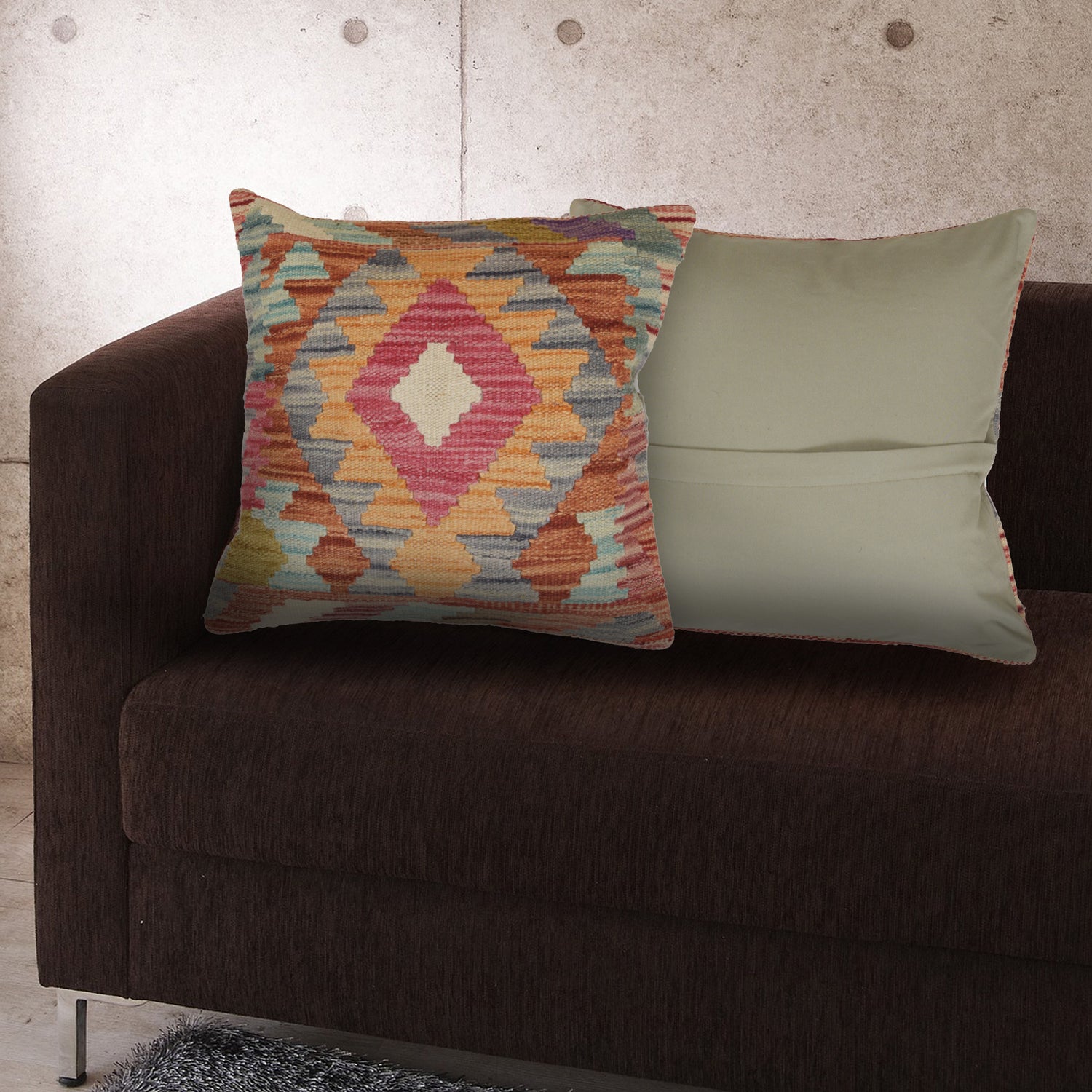 Kilim Cushion Covers for Your Home 1' 5" x 1' 5" ft / 43 x 43 cm - No. 24094