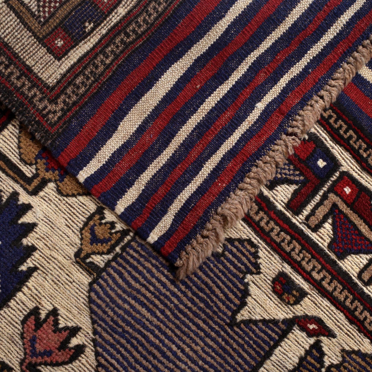 Oriental Barjasta Kilim Carpet 4' 0" x 5' 5" ft / 123 x 165 cm - No. 2495