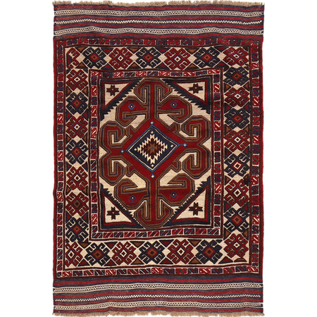 Oriental Barjasta Kilim Carpet 3' 11" x 5' 10" ft / 119 x 178 cm - No. 2524