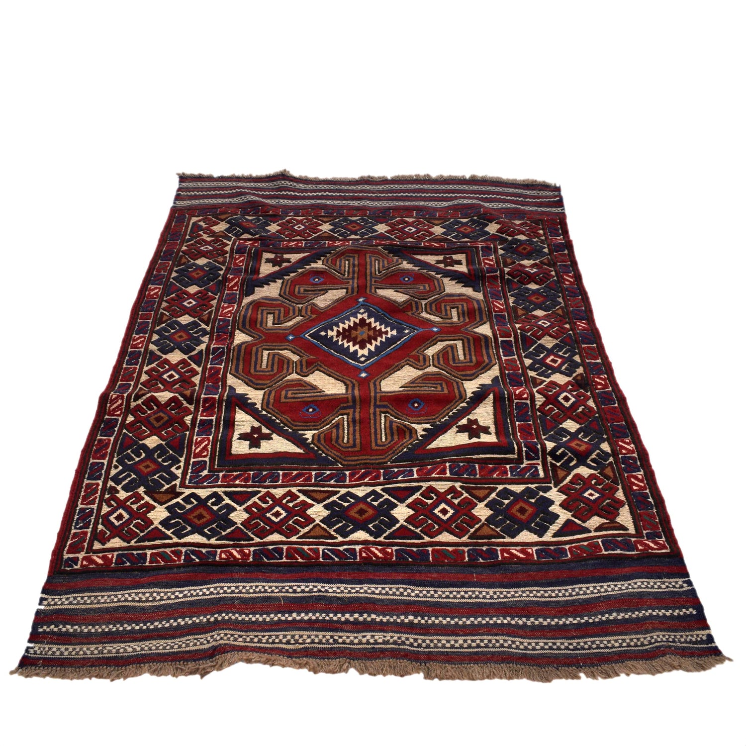Oriental Barjasta Kilim Carpet 3' 11" x 5' 10" ft / 119 x 178 cm - No. 2524