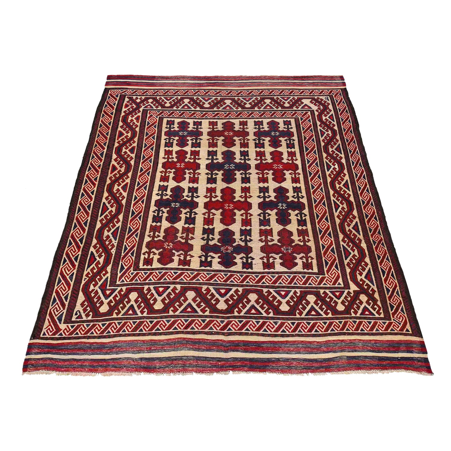 Handmade Flat Weave Kilim 6' 8" x 8' 8" ft / 204 x 265 cm - No. 2542