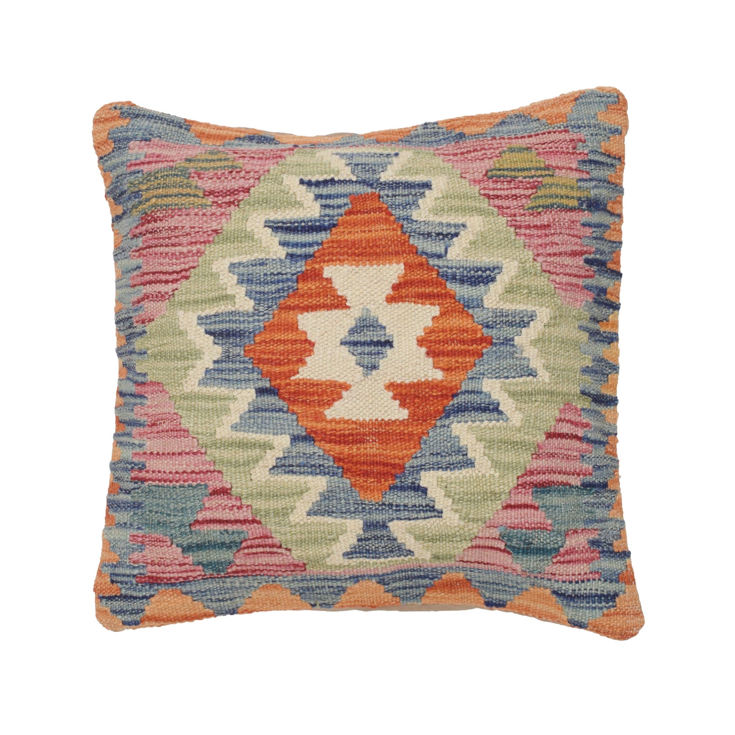 Vegetable Kilim Cushion Cover 1' 4" x 1' 4" ft / 41 x 41 cm - No. 25541