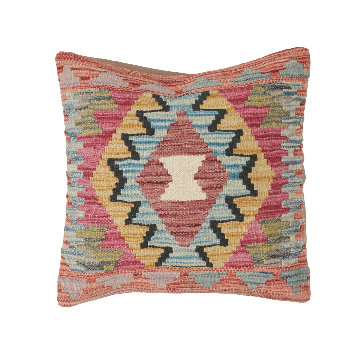 Vegetable Kilim Cushion Cover 1' 5" x 1' 5" ft / 44 x 44 cm - No. 25546