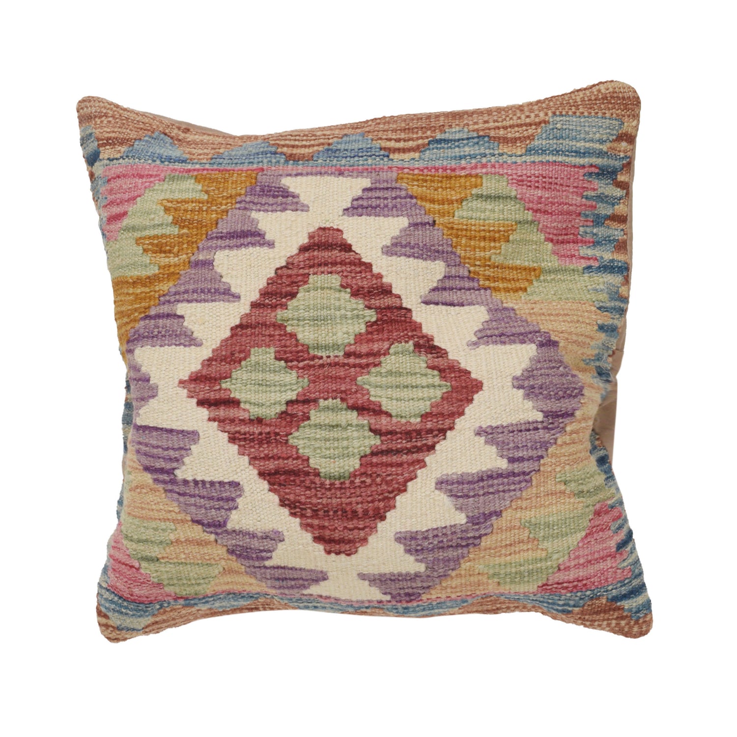 Afghan Kilim Cushion 1' 5" x 1' 5" ft / 44 x 44 cm - No. 25550