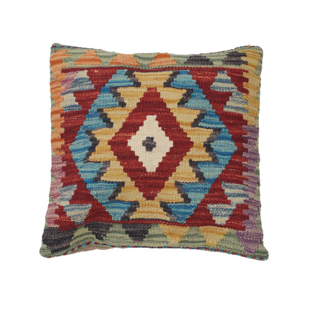 Hand Knotted Kilim Cushion 1' 3" x 1' 4" ft / 39 x 40 cm - No. 25565