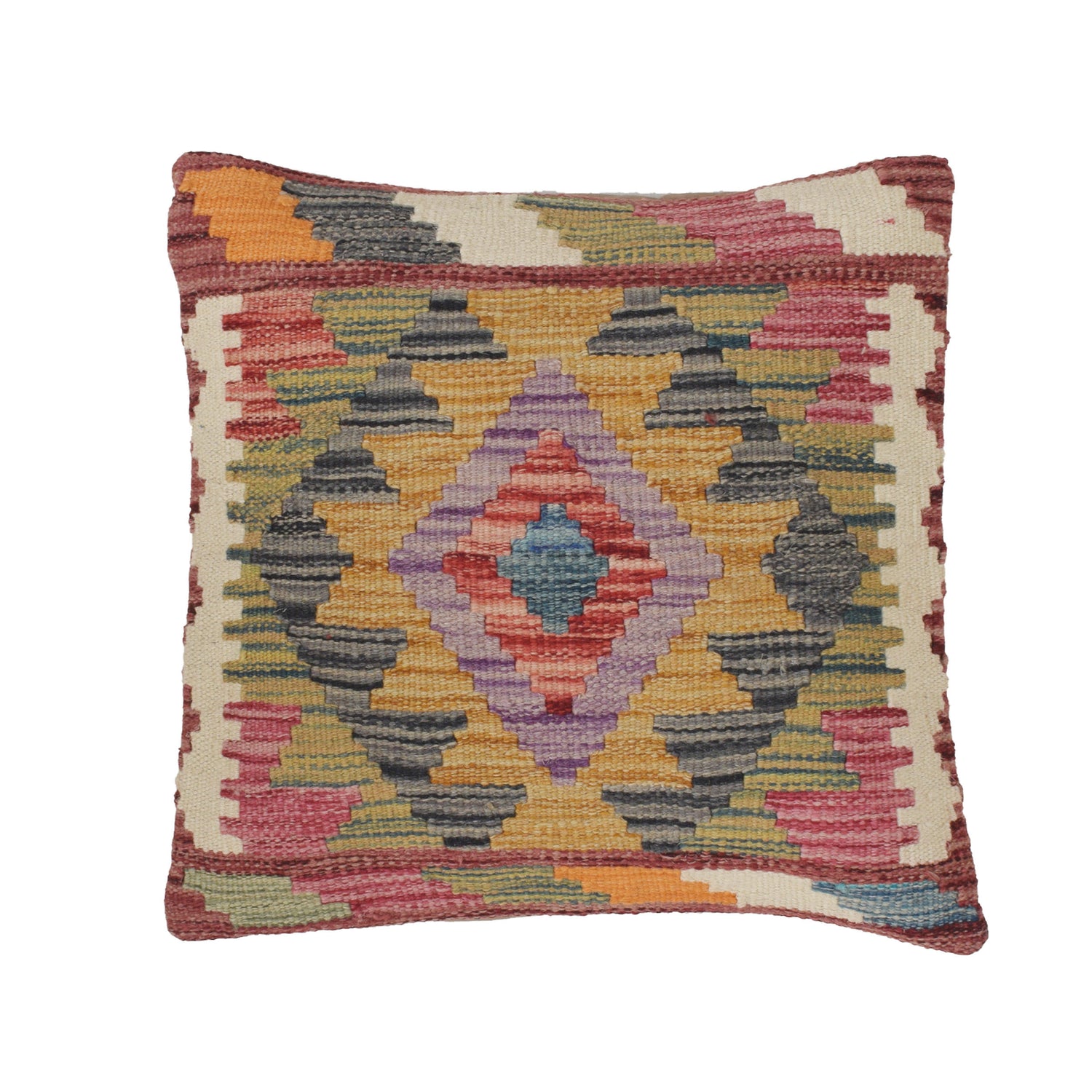 Kilim Cushion Cover 1' 5" x 1' 5" ft / 42 x 42 cm - No. 25596