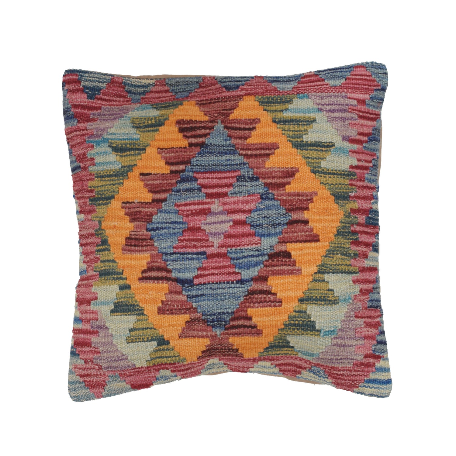 Afghan Kilim Cushion 1' 5" x 1' 4" ft / 42 x 41 cm - No. 25631