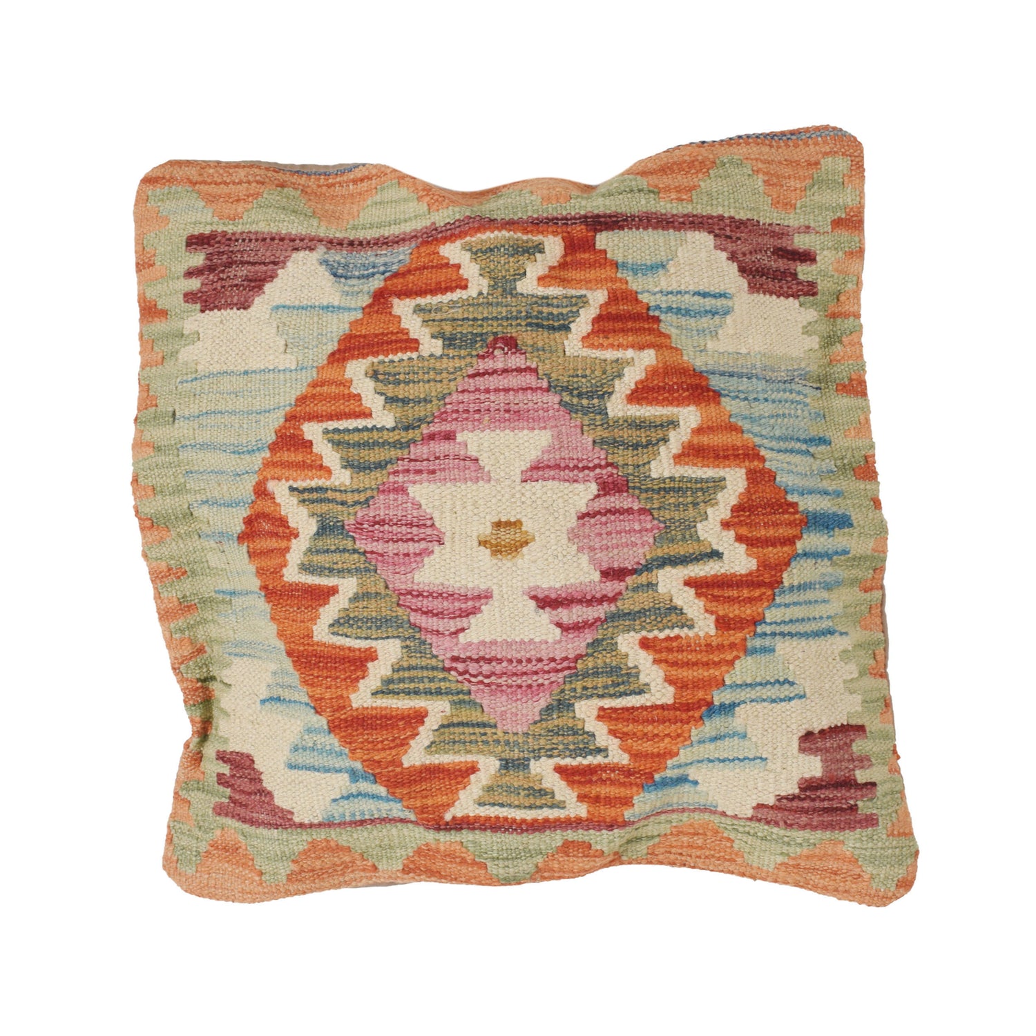 Handmade Kilim Cushion Covers 1' 6" x 1' 6" ft / 45 x 46 cm - No. 25636