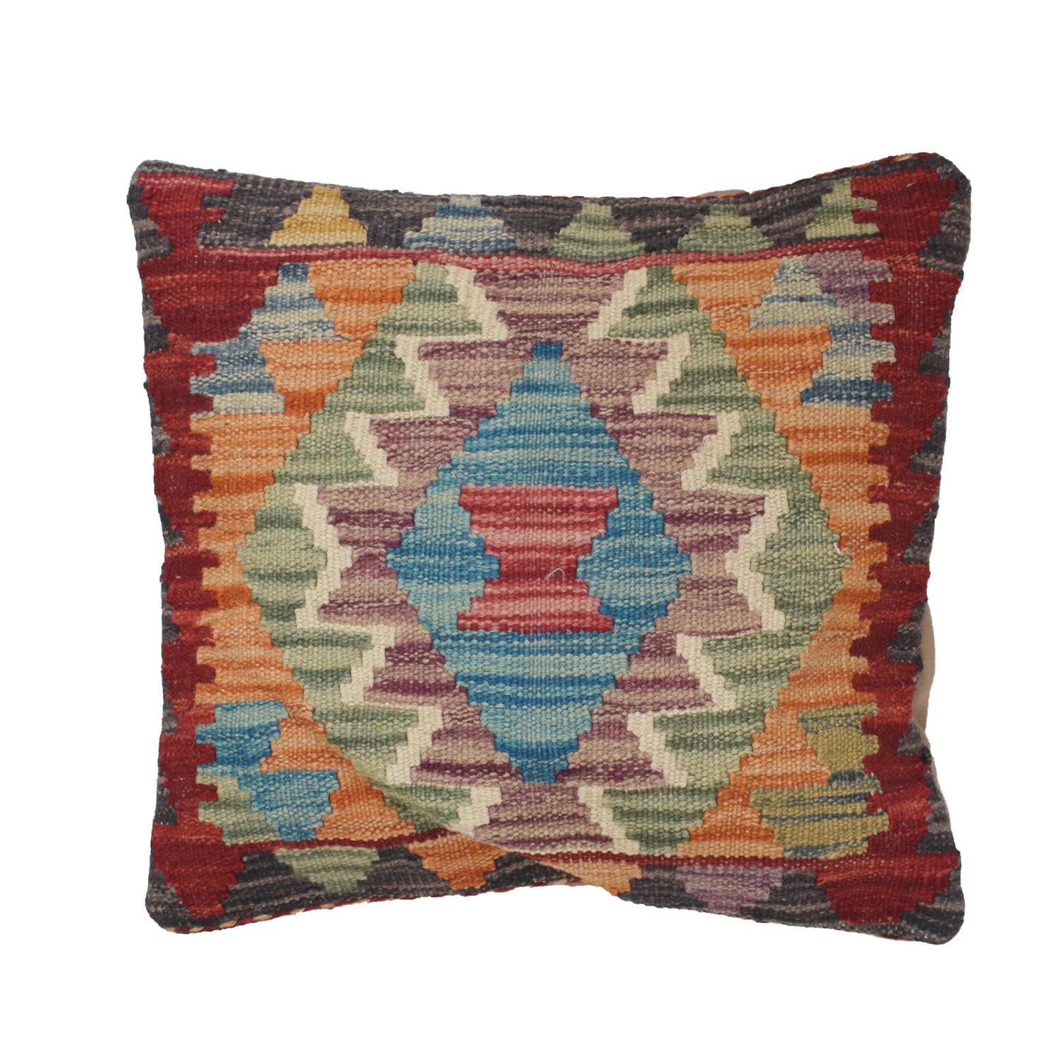 Kilim Cushion Cover 1' 3" x 1' 4" ft / 39 x 40 cm - No. 25656