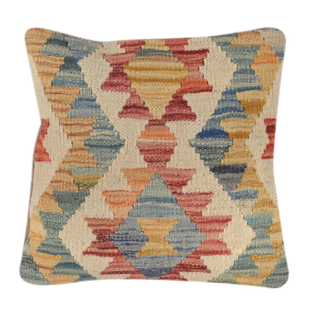 Square Size Kelim Cushion 1' 2" x 1' 2" ft / 36 x 36 cm - No. 25744