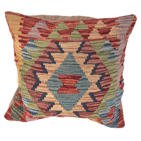 Square Size Kelim Cushion 1' 5" x 1' 6" ft / 44 x 45 cm - No. 25789