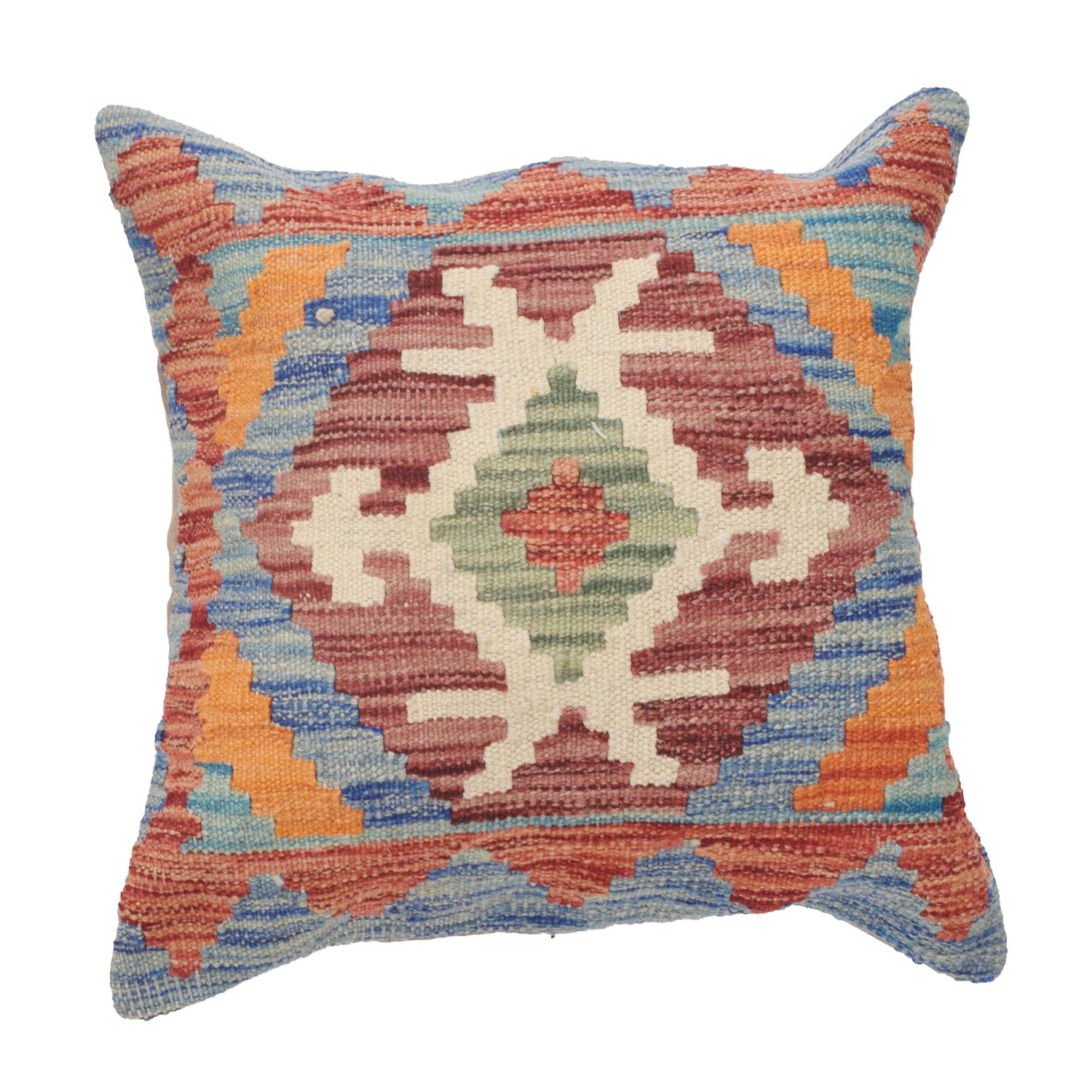Afghan Kilim Cushion 1' 6" x 1' 5" ft / 45 x 44 cm - No. 25806
