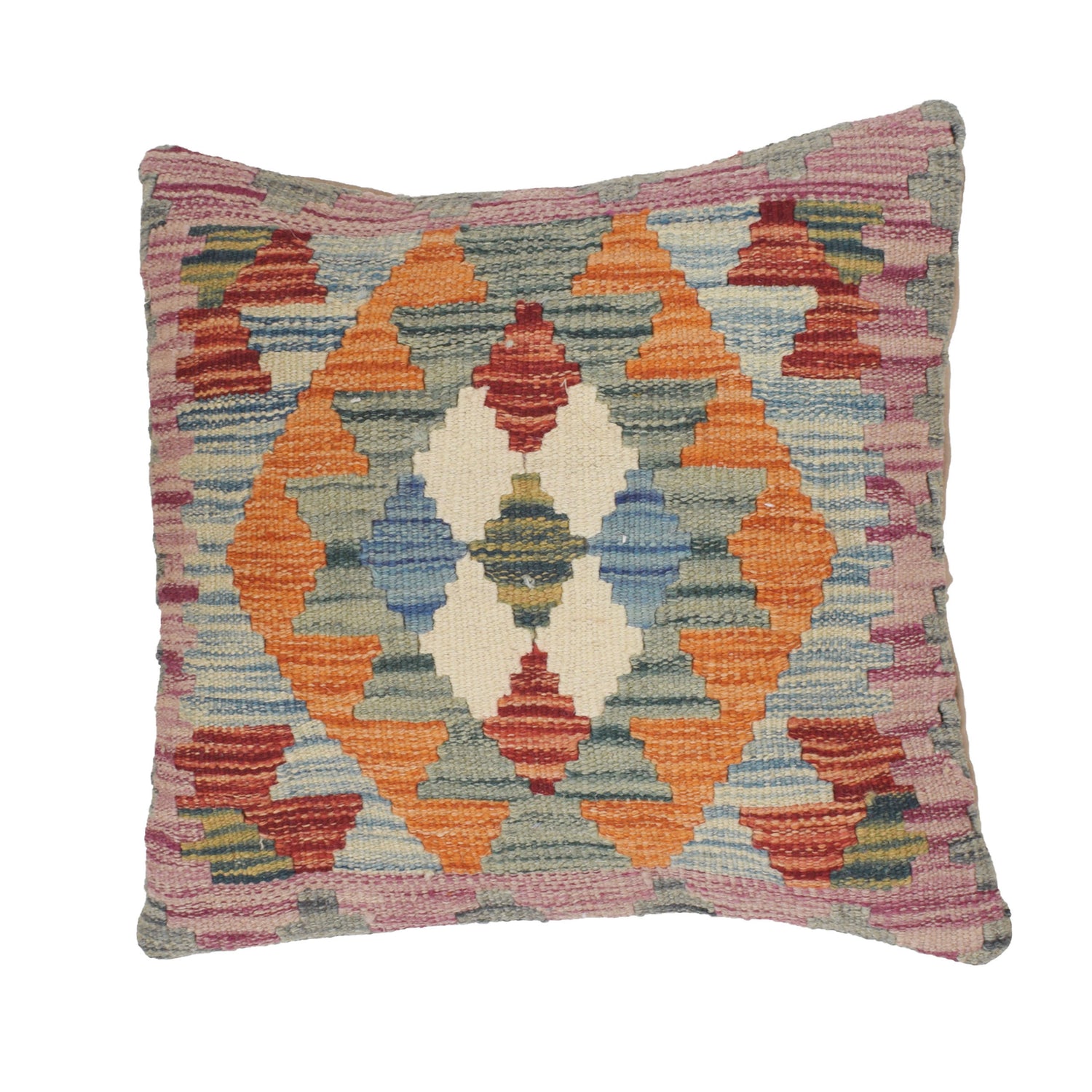 Afghan Kilim Cushion 1' 3" x 1' 4" ft / 39 x 41 cm - No. 25808