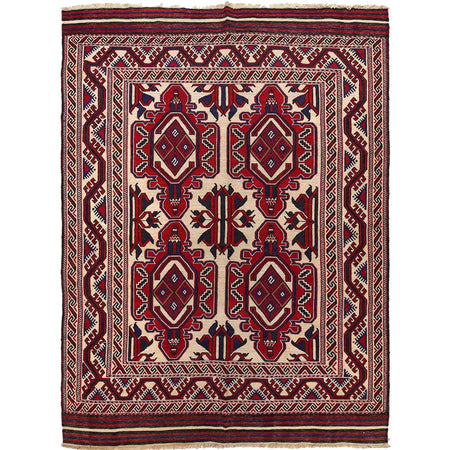 Afghan Saghari Kilim 6' 10" x 9' 4" ft / 208 x 285 cm - No. 2611