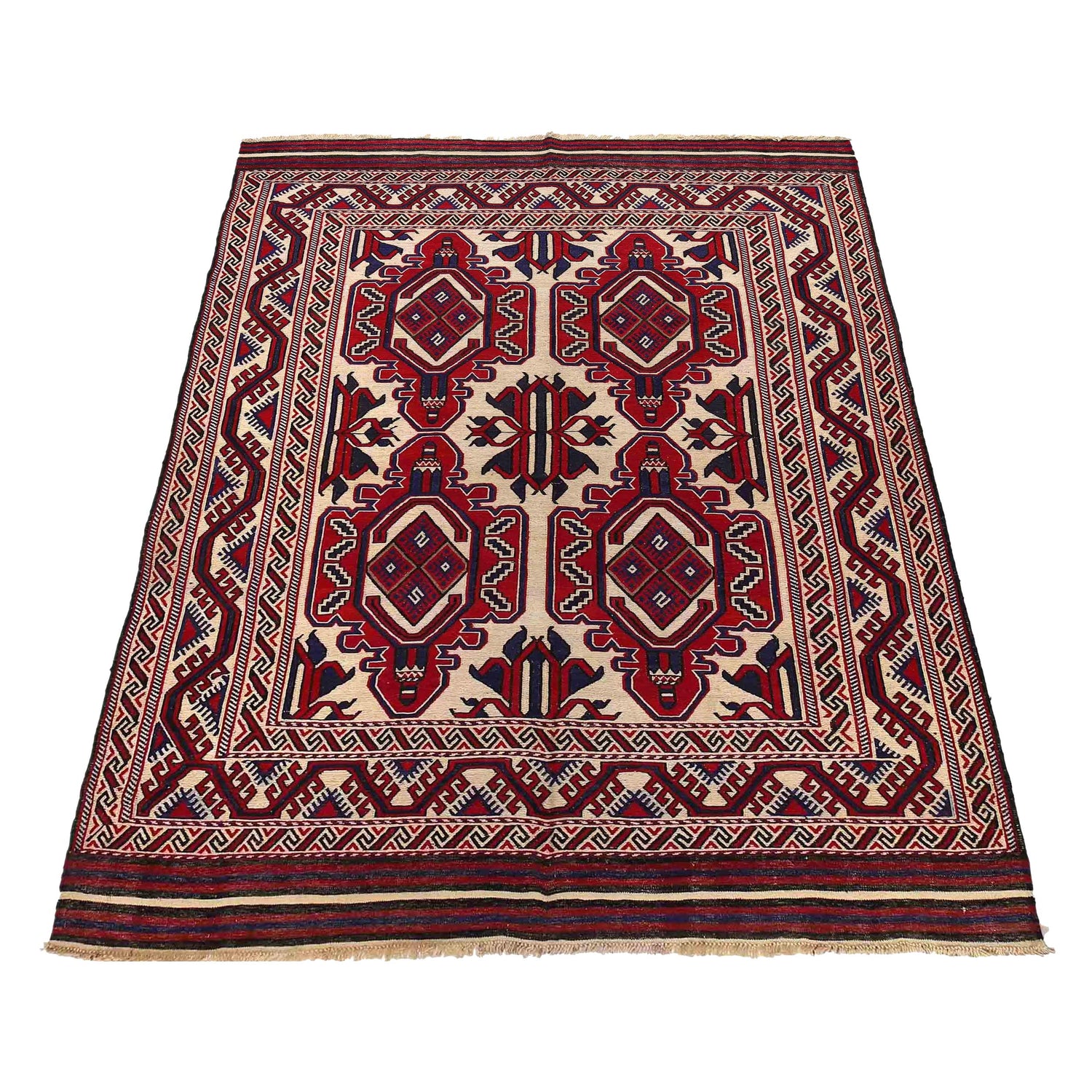 Afghan Saghari Kilim 6' 10" x 9' 4" ft / 208 x 285 cm - No. 2611