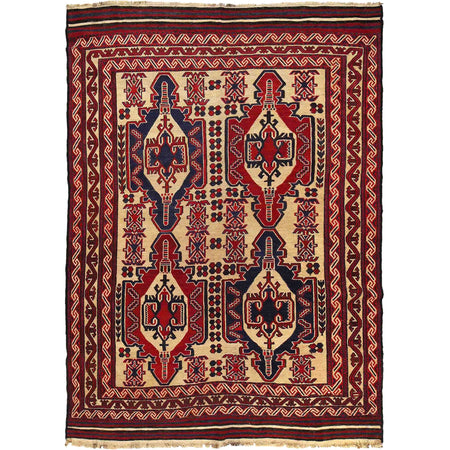 Afghan Saghari Kilim 6' 7" x 9' 2" ft / 201 x 280 cm - No. 2672
