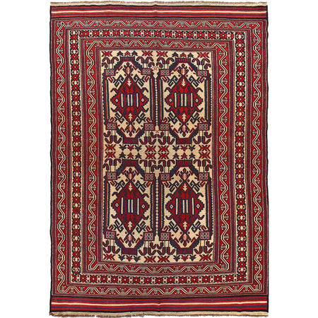 Afghan Saghari Kilim 6' 11" x 9' 8" ft / 212 x 294 cm - No. 2952