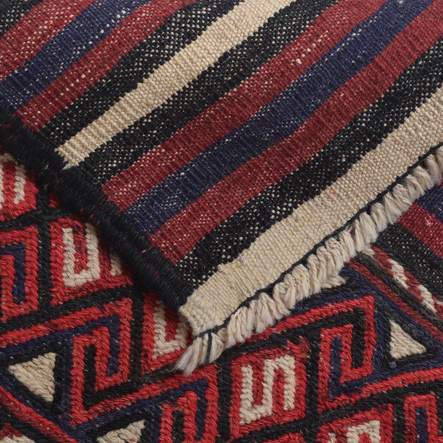 Hand Knotted Vintage Kilim 3' 10" x 6' 2" ft / 118 x 187 cm - No. 3144