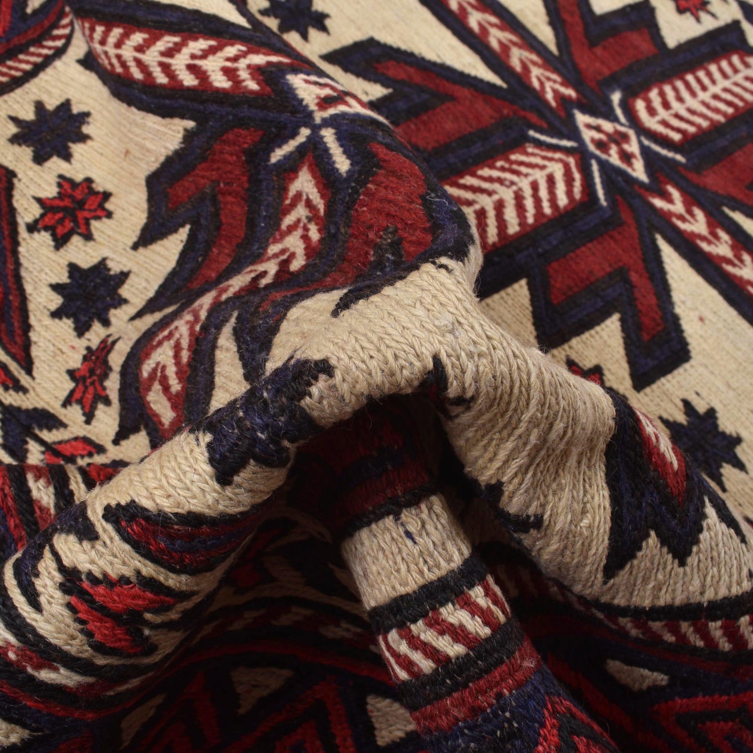 Hand Knotted Vintage Kilim 3' 10" x 6' 2" ft / 118 x 187 cm - No. 3144