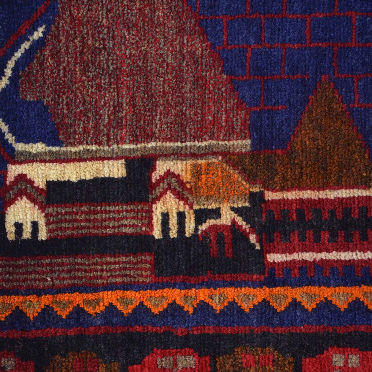 Handmade Pictorial Carpet 2' 5" x 3' 11" ft / 73 x 119 cm - No. 3291