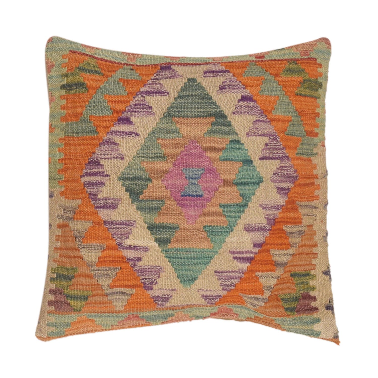 Turkish Style Kelim Cushion 1' 6" x 1' 6" ft / 45 x 46 cm - No. 34463