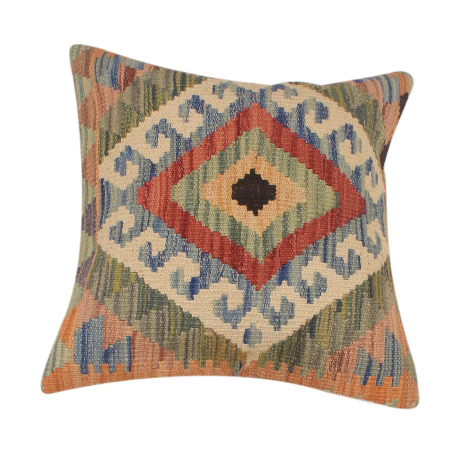Hand Knotted Kilim Cushion 1' 6" x 1' 6" ft / 46 x 46 cm - No. 34474