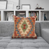 Square Size Kelim Cushion 1' 7" x 1' 7" ft / 47 x 47 cm - No. 34476