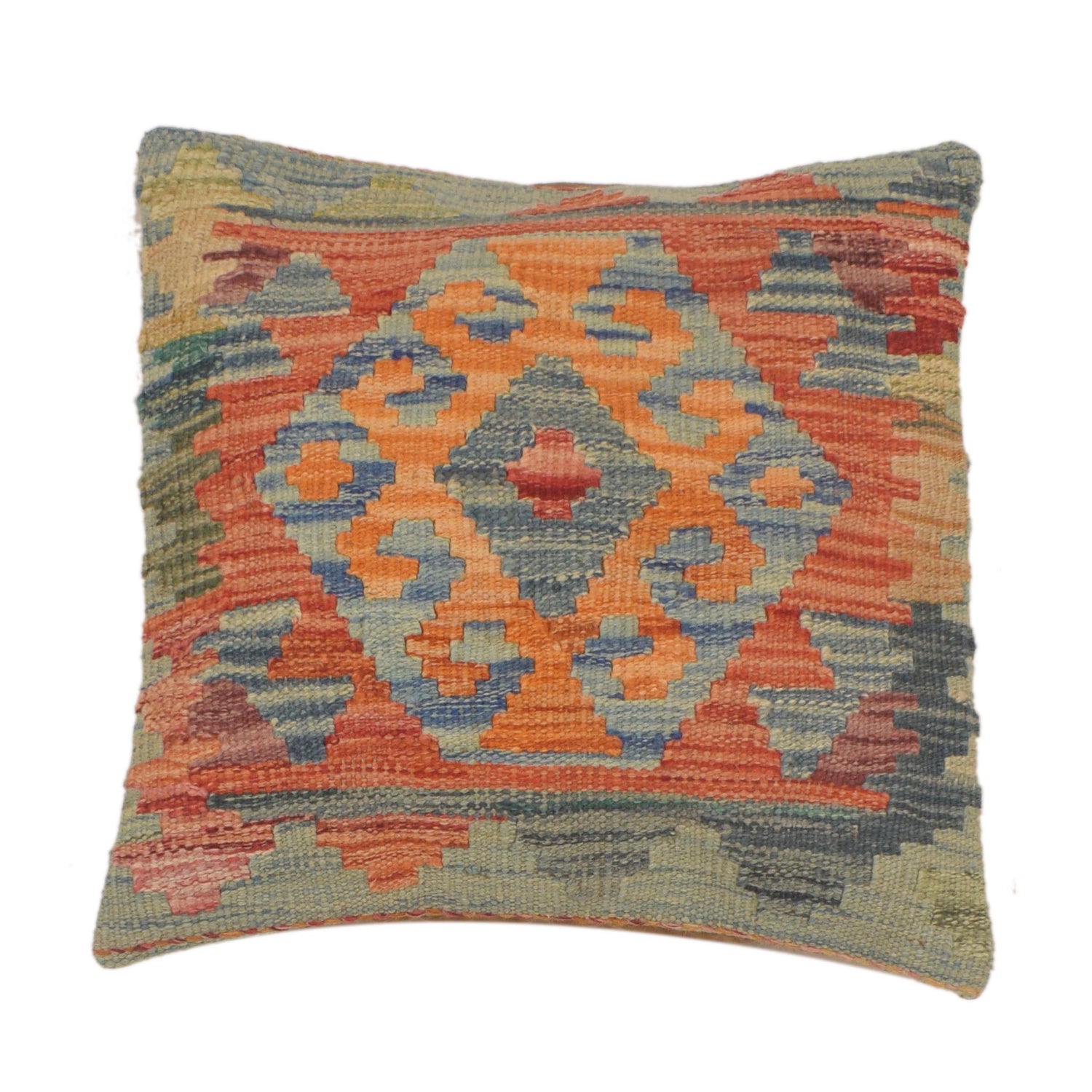 Turkish Design Kilim Cushion 1' 6" x 1' 6" ft / 45 x 46 cm - No. 34481