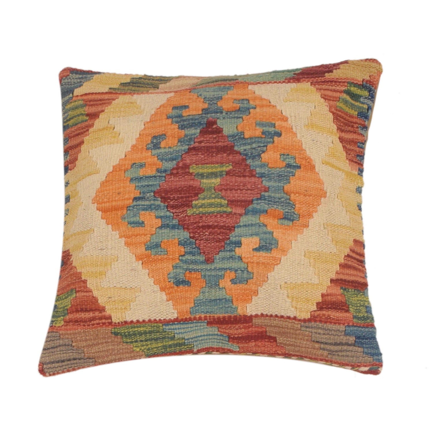 Hand Knotted Kilim Cushion 1' 5" x 1' 5" ft / 42 x 42 cm - No. 34485