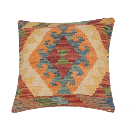 Hand Knotted Kilim Cushion 1' 5" x 1' 5" ft / 42 x 42 cm - No. 34485