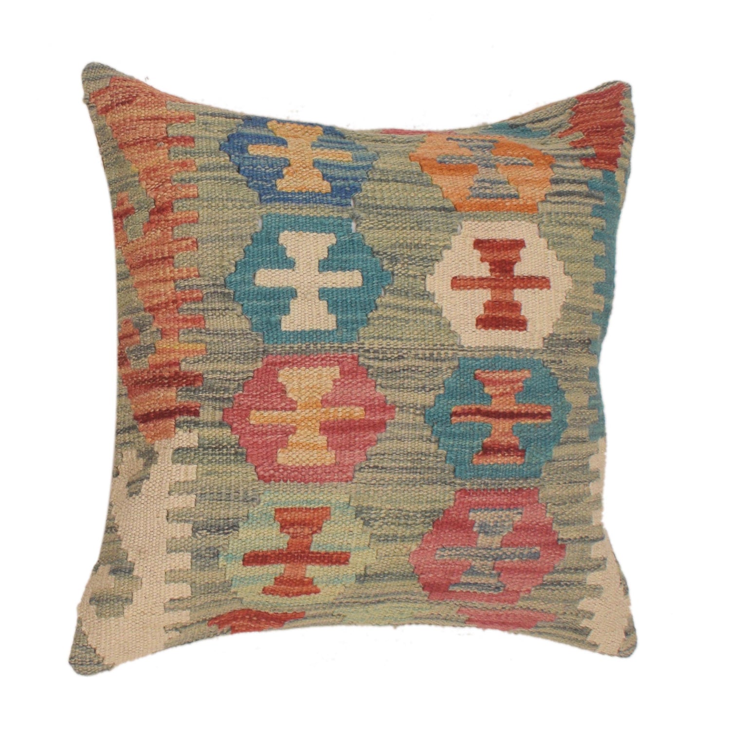 Hand Knotted Kilim Cushion 1' 6" x 1' 6" ft / 46 x 46 cm - No. 34486