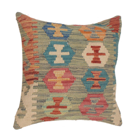 Hand Knotted Kilim Cushion 1' 6" x 1' 6" ft / 46 x 46 cm - No. 34486