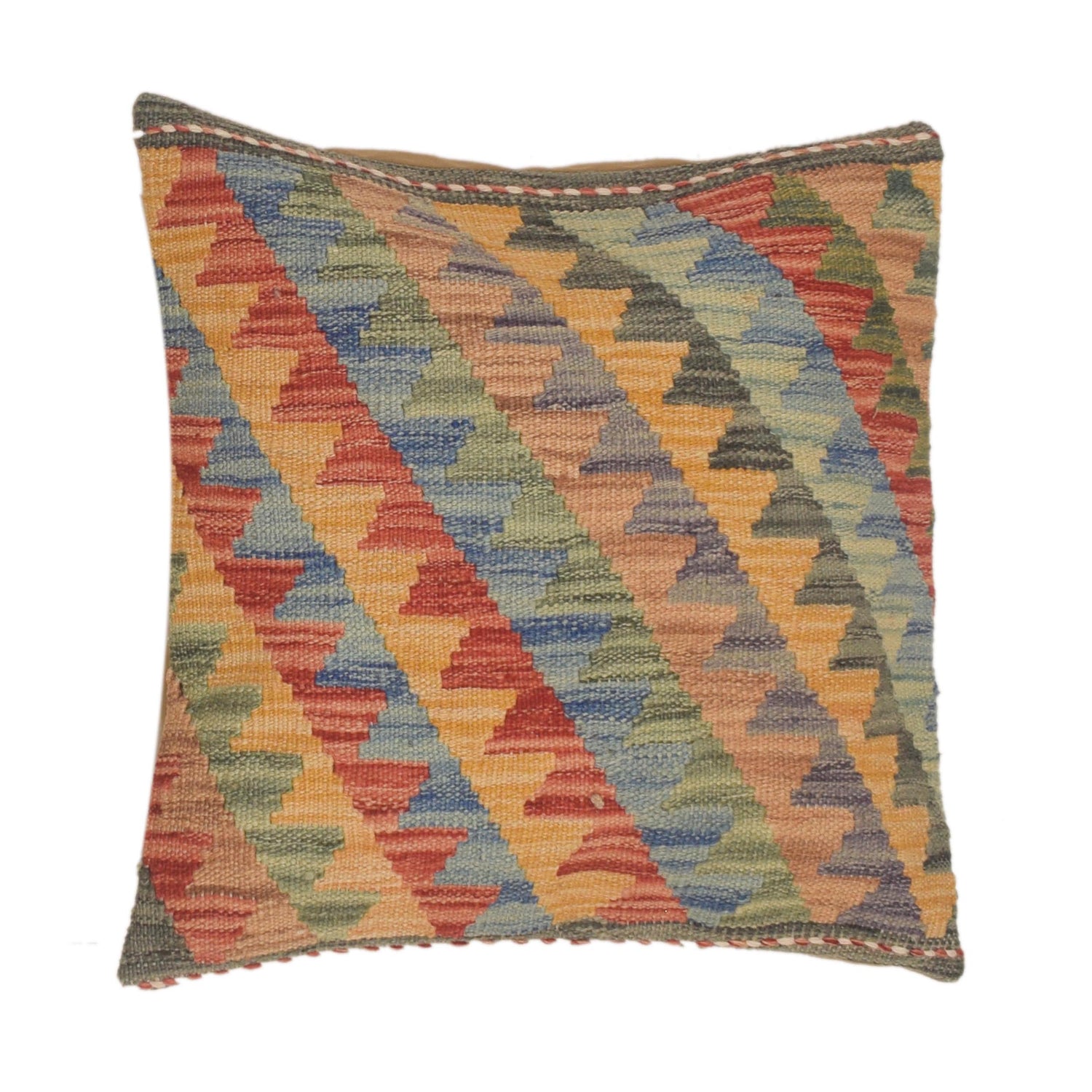 Hand Knotted Kilim Cushion 1' 6" x 1' 6" ft / 45 x 45 cm - No. 34487