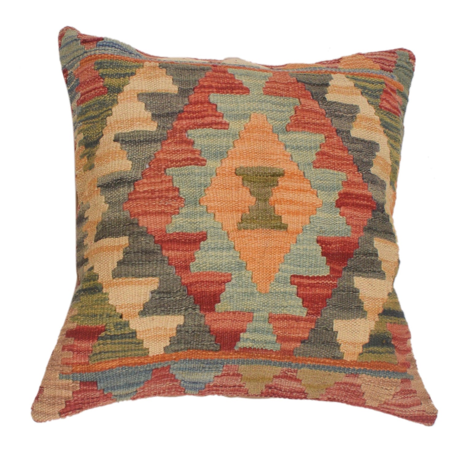 Hand Knotted Kilim Cushion 1' 6" x 1' 6" ft / 46 x 46 cm - No. 34500