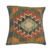 Square Size Kelim Cushion 1' 6" x 1' 6" ft / 45 x 46 cm - No. 34503