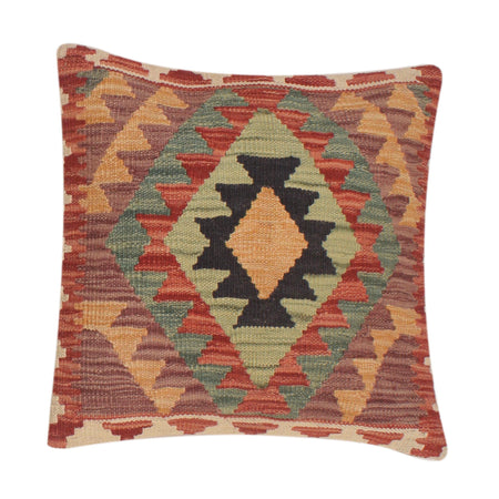Vegetable Kilim Cushion Cover 1' 6" x 1' 6" ft / 46 x 45 cm - No. 34505