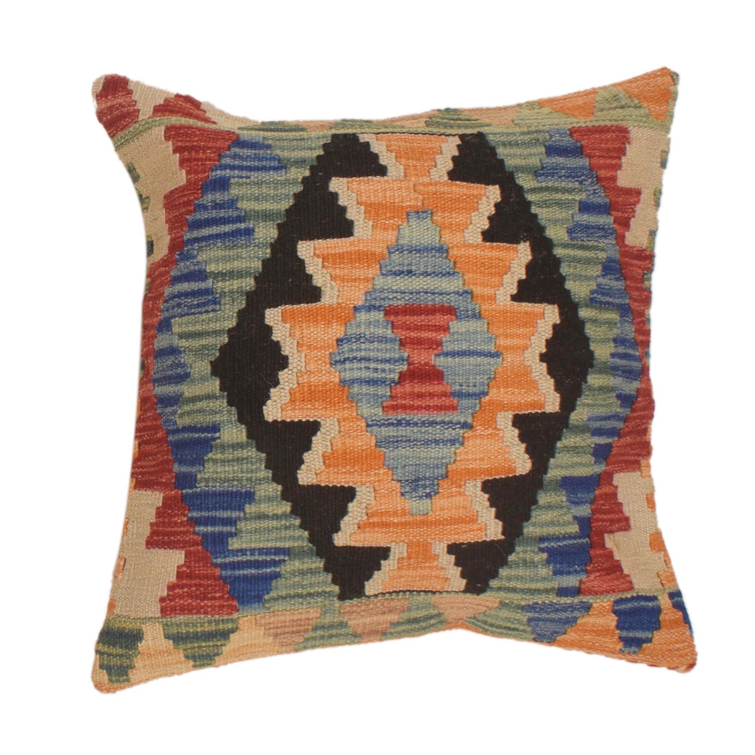 Afghan Kilim Cushion 1' 6" x 1' 6" ft / 46 x 46 cm - No. 34506