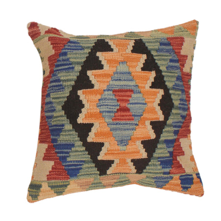 Afghan Kilim Cushion 1' 6" x 1' 6" ft / 46 x 46 cm - No. 34506