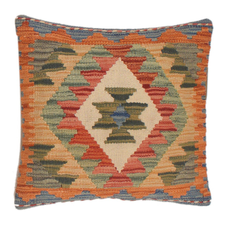 Handmade Kilim Cushion Covers 1' 4" x 1' 6" ft / 41 x 46 cm - No. 34516