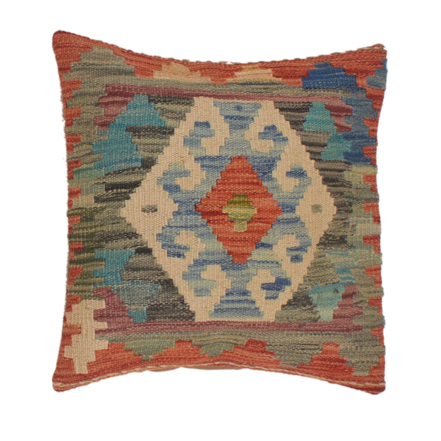 Turkish Style Kelim Cushion 1' 6" x 1' 6" ft / 46 x 46 cm - No. 34518